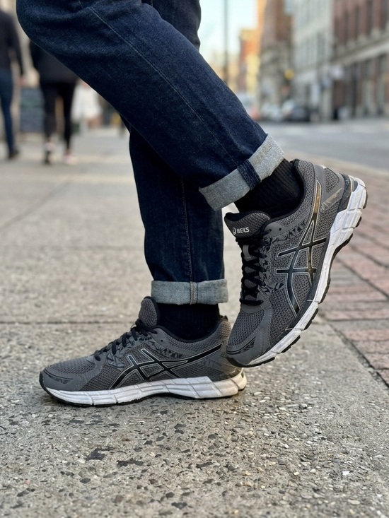 Asics Other - Asics Dark Gray Mesh Running Shoes with White Sole